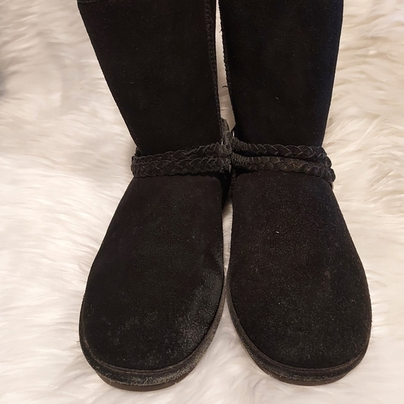 BEARPAWS womens black Suede snow boots SZ 11 - Picture 2 of 5